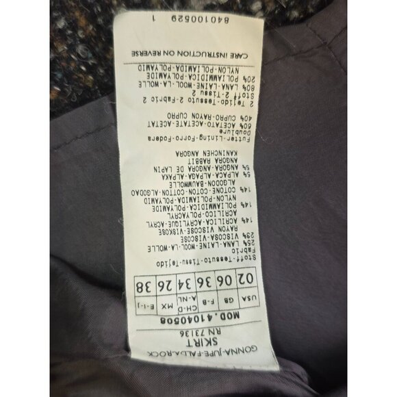 Max & Co Wool Blnd Tweed Mini Skirt Sz 2 Bouclé Button Front Y2K Equestrian Styl - Picture 10 of 10